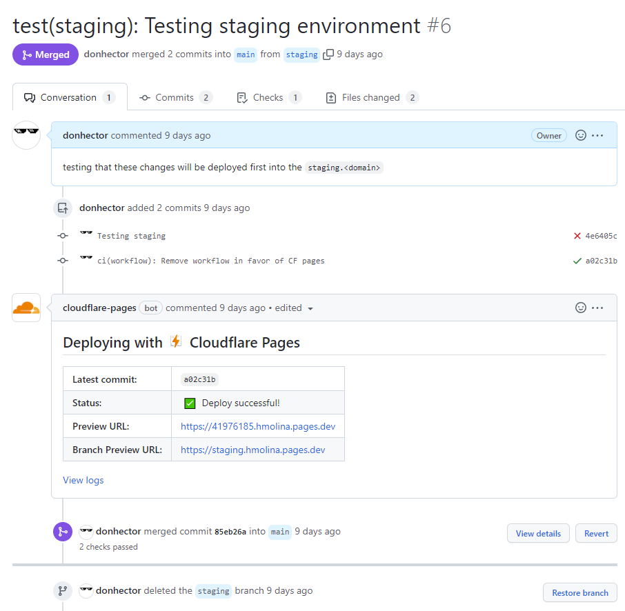Pages Github Integration